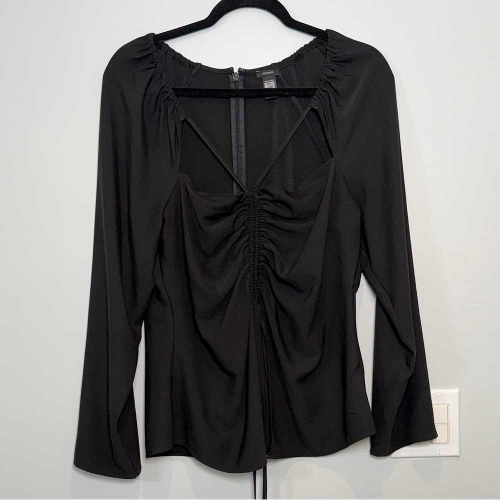 Express Black Ruched Blouse